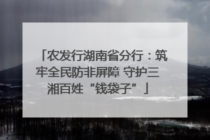 农发行湖南省分行：筑牢全民防非屏障 守护三湘百姓“钱袋子”