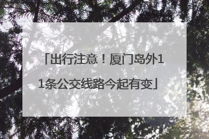 出行注意！厦门岛外11条公交线路今起有变
