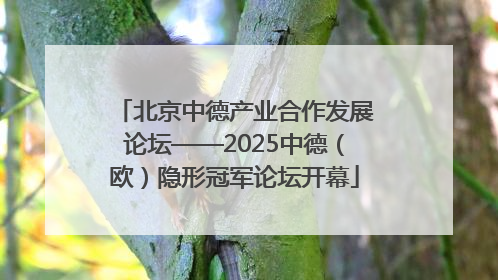 北京中德产业合作发展论坛——2025中德（欧）隐形冠军论坛开幕