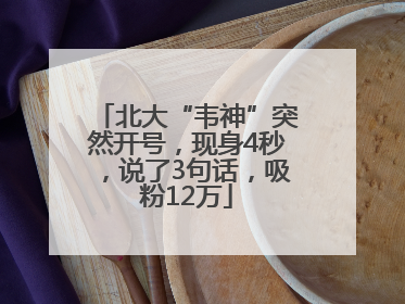 北大“韦神”突然开号，现身4秒，说了3句话，吸粉12万