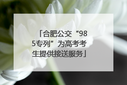 合肥公交“985专列”为高考考生提供接送服务