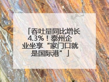 吞吐量同比增长4.3%！泰州企业坐享“家门口就是国际港”