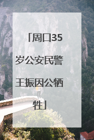 周口35岁公安民警王振因公牺牲