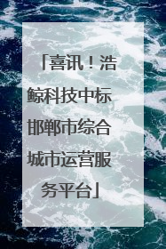 喜讯！浩鲸科技中标邯郸市综合城市运营服务平台