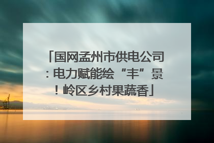 国网孟州市供电公司：电力赋能绘“丰”景！岭区乡村果蔬香