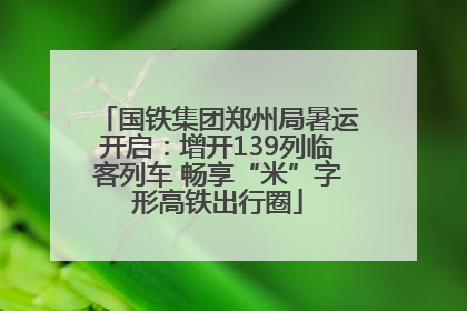 国铁集团郑州局暑运开启：增开139列临客列车 畅享“米”字形高铁出行圈