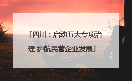 四川：启动五大专项治理 护航民营企业发展
