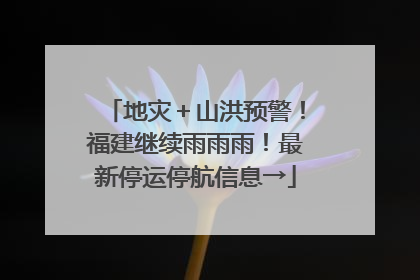 地灾＋山洪预警！福建继续雨雨雨！最新停运停航信息→