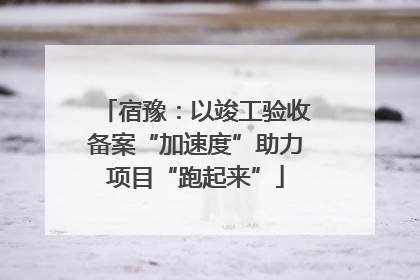 宿豫：以竣工验收备案“加速度”助力项目“跑起来”