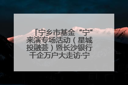 宁乡市基金“宁”来演专场活动（星城投融荟）暨长沙银行千企万户大走访·宁乡专场活动举行