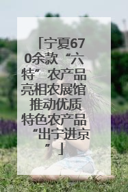 宁夏670余款“六特”农产品亮相农展馆 推动优质特色农产品“出宁进京”