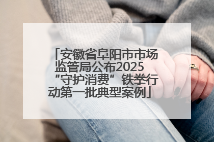 安徽省阜阳市市场监管局公布2025“守护消费”铁拳行动第一批典型案例