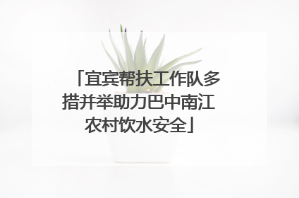 宜宾帮扶工作队多措并举助力巴中南江农村饮水安全