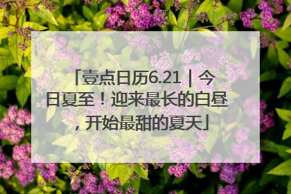 壹点日历6.21｜今日夏至！迎来最长的白昼，开始最甜的夏天