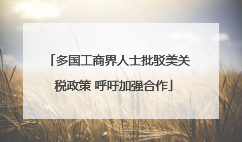 多国工商界人士批驳美关税政策 呼吁加强合作