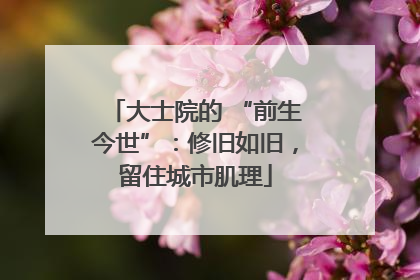 大士院的 “前生今世”：修旧如旧，留住城市肌理
