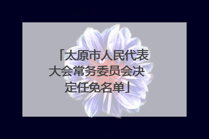 太原市人民代表大会常务委员会决定任免名单