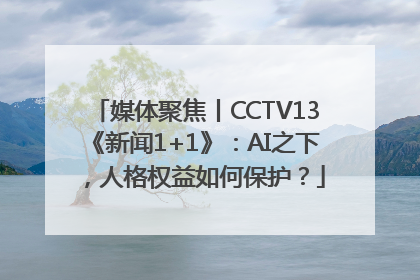 媒体聚焦丨CCTV13《新闻1+1》：AI之下，人格权益如何保护？
