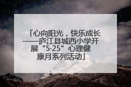 心向阳光，快乐成长——庐江县城西小学开展“5·25”心理健康月系列活动