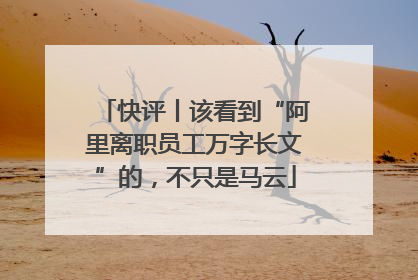 快评丨该看到“阿里离职员工万字长文”的，不只是马云