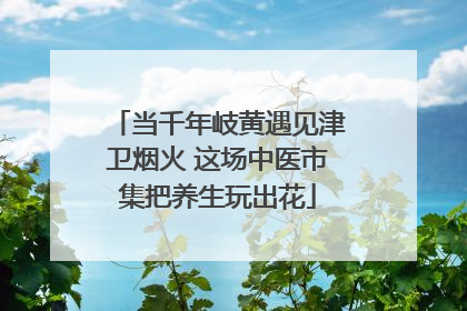 当千年岐黄遇见津卫烟火 这场中医市集把养生玩出花