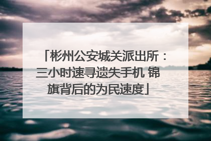 彬州公安城关派出所：三小时速寻遗失手机 锦旗背后的为民速度