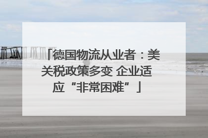 德国物流从业者：美关税政策多变 企业适应“非常困难”