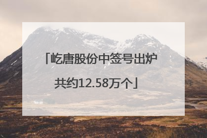 屹唐股份中签号出炉 共约12.58万个