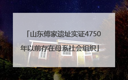 山东傅家遗址实证4750年以前存在母系社会组织