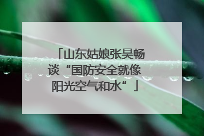 山东姑娘张昊畅谈“国防安全就像阳光空气和水”