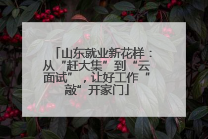 山东就业新花样：从“赶大集”到“云面试”，让好工作“敲”开家门
