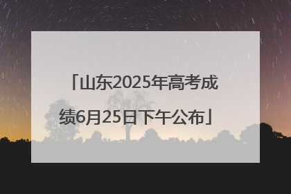 山东2025年高考成绩6月25日下午公布