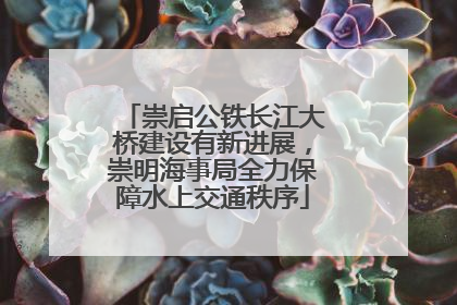 崇启公铁长江大桥建设有新进展，崇明海事局全力保障水上交通秩序