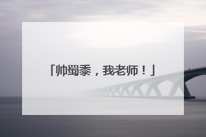 帅蜀黍，我老师！