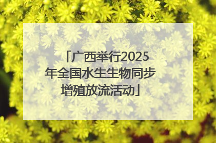 广西举行2025年全国水生生物同步增殖放流活动