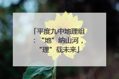 平度九中地理组：“地”纳山河，“理”载未来