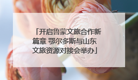 开启鲁蒙文旅合作新篇章 鄂尔多斯与山东文旅资源对接会举办