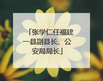 张学仁任福建一县副县长、公安局局长