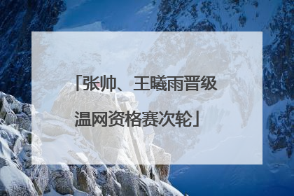 张帅、王曦雨晋级温网资格赛次轮