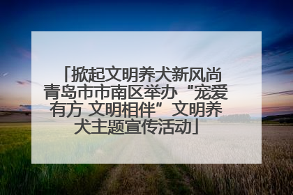 掀起文明养犬新风尚 青岛市市南区举办“宠爱有方 文明相伴”文明养犬主题宣传活动