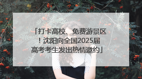 打卡高校、免费游景区！沈阳向全国2025届高考考生发出热情邀约