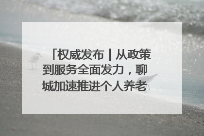 权威发布｜从政策到服务全面发力，聊城加速推进个人养老金制度落地