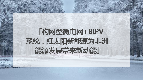 构网型微电网+BIPV系统，红太阳新能源为非洲能源发展带来新动能