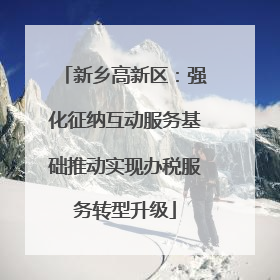 新乡高新区：强化征纳互动服务基础推动实现办税服务转型升级