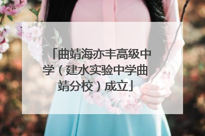 曲靖海亦丰高级中学（建水实验中学曲靖分校）成立