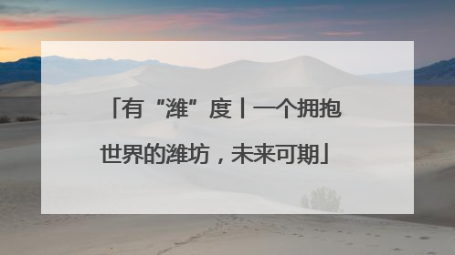 有“潍”度丨一个拥抱世界的潍坊，未来可期