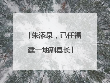朱添泉，已任福建一地副县长