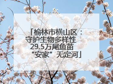 榆林市横山区：守护生物多样性 29.5万尾鱼苗“安家”无定河