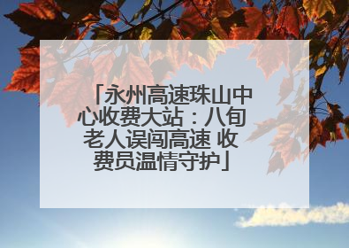 永州高速珠山中心收费大站：八旬老人误闯高速 收费员温情守护