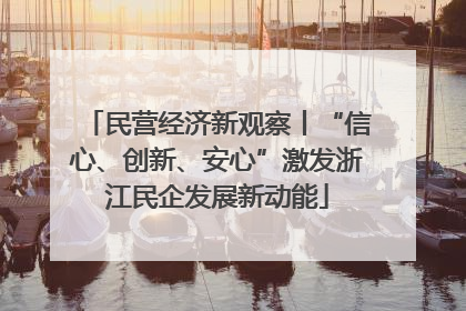 民营经济新观察丨“信心、创新、安心”激发浙江民企发展新动能